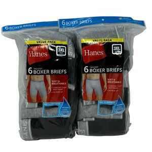 12 Hanes Tagless Wicking Cool Comfort Soft Breathable Boxer Brief Sz 3XL(48-50")